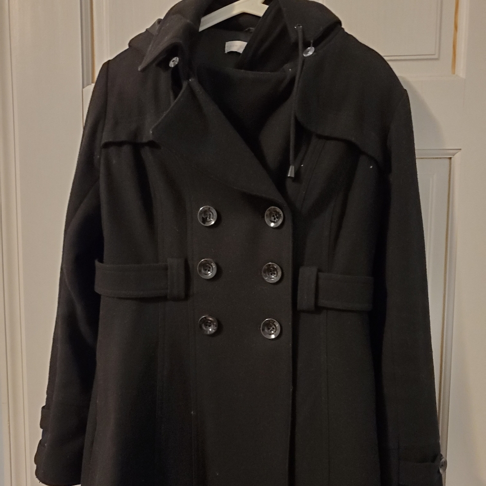 🎉HP🎉 NEW YORK AND CO WOOL PEA COAT WITH HOOD